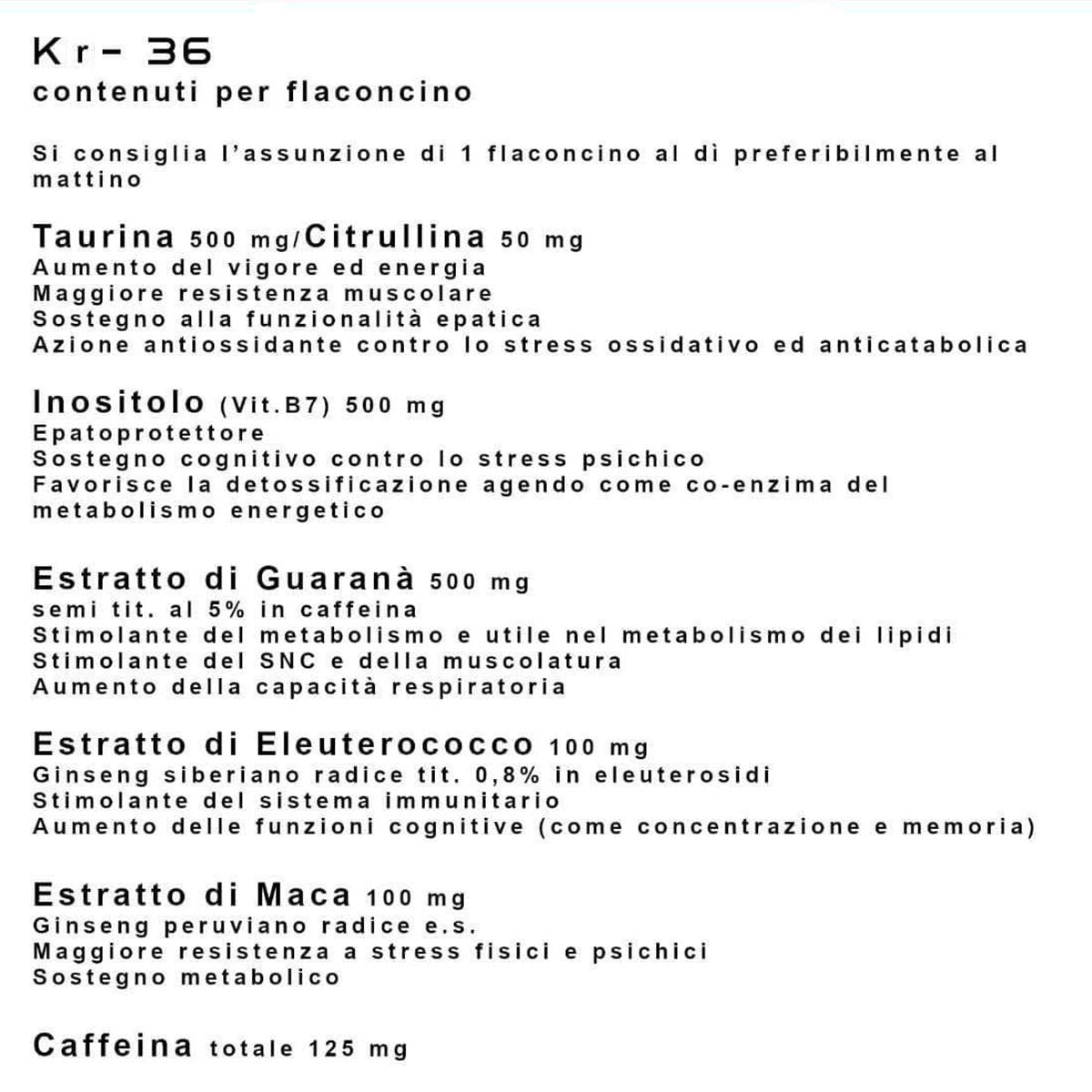 Box Kr-36 | Tonico Adattogeno (10 Flaconcini)